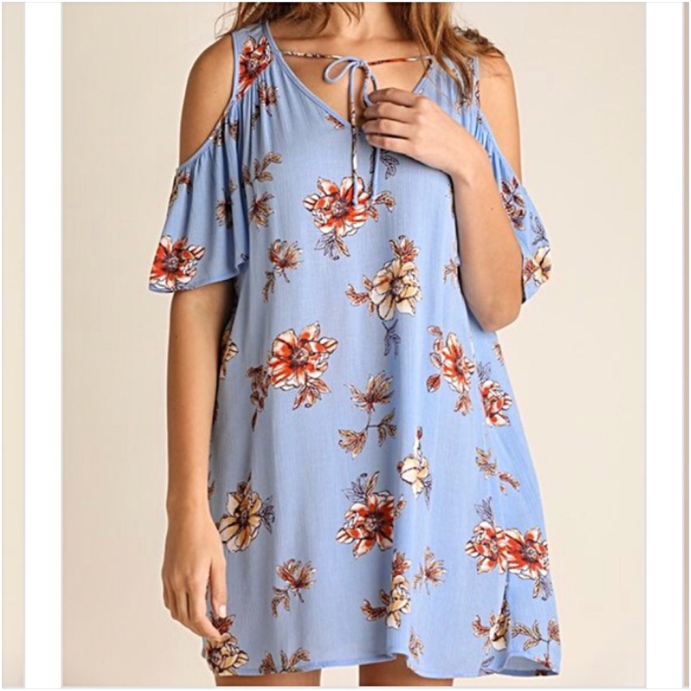 Floral Cold Shoulder Tunic Dress SML - Picture 5 of 7